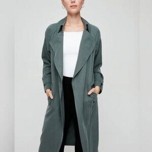 Aritzia Babaton Lawson Trench Coat in Dionysus (sea green) in M